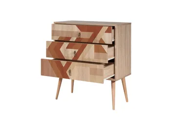 Bertoaria Byrå 80x89 cm Brun - Hanah Home - Förvaring - Förvaringsmöbler - Byrå - Hallbyrå