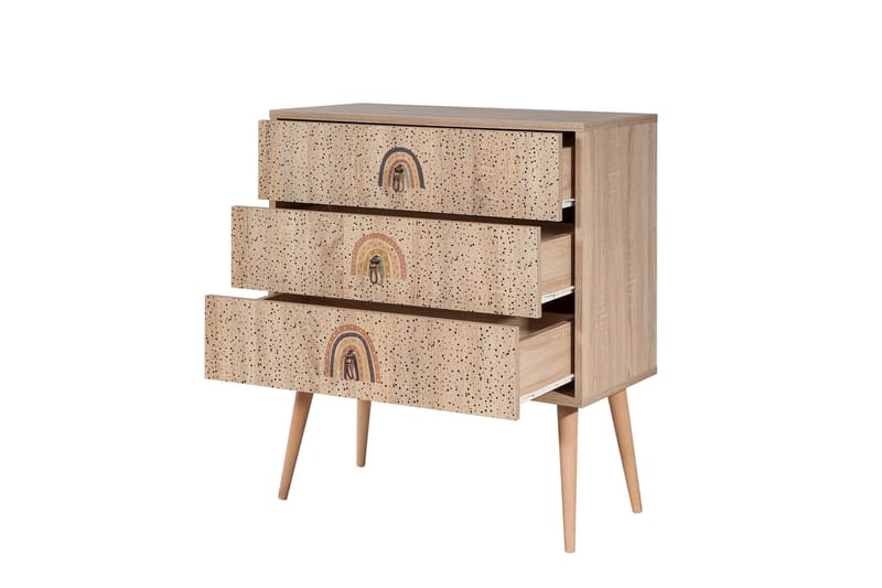 Bertoaria Byrå 80x89 cm Brun - Hanah Home - Förvaring - Förvaringsmöbler - Byrå - Hallbyrå