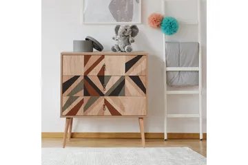 Bertoaria Byrå 80x89 cm Brun - Hanah Home - Förvaring - Förvaringsmöbler - Byrå - Hallbyrå