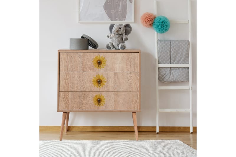 Bertoaria Byrå 80x89 cm Brun - Hanah Home - Förvaring - Förvaringsmöbler - Byrå - Hallbyrå