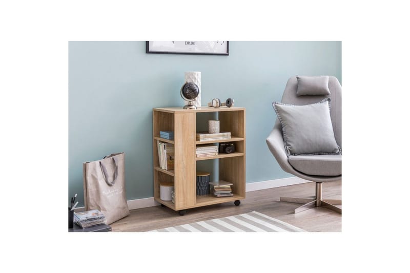 Bokhylla Wohnling mobil, modern och enkel med olika förvaringsfack Sonoma - Sonoma - Förvaring - Förvaringsmöbler - Byrå - Hurts