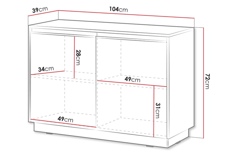 Bolstan Byrå 104 cm - Vit - Förvaring - Förvaringsmöbler - Byrå