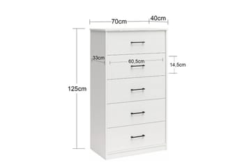 Byrå BrEZ 71x40x126 cm, Svart ek - 71x40x126 cm, Svart ek - Förvaring - Förvaringsmöbler - Byrå