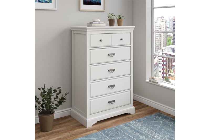 Bristol Byrå 88x49 cm 5 Lådor Vit - Dorel Home - Förvaring - Förvaringsmöbler - Byrå - Hallbyrå
