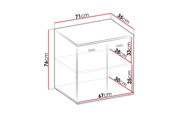 Byrå 71 cm - Vit - Förvaring - Förvaringsmöbler - Byrå