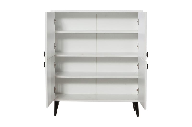 Byrå 95x111 cm - Vit/Svart/Röd - Förvaring - Förvaringsmöbler - Byrå