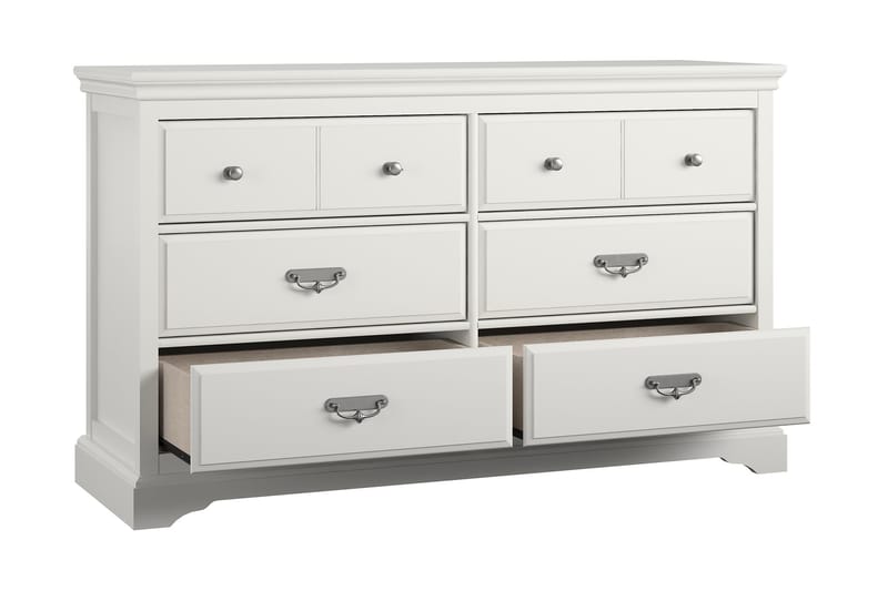Byrå Bristol 151x49 cm 6 Lådor Vit - Dorel Home - Förvaring - Förvaringsmöbler - Byrå