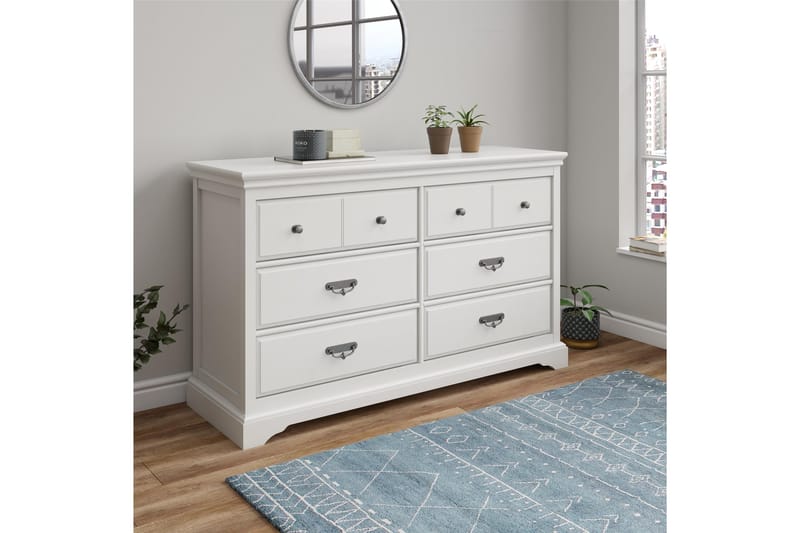 Byrå Bristol 151x49 cm 6 Lådor Vit - Dorel Home - Förvaring - Förvaringsmöbler - Byrå