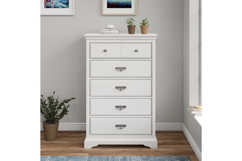 Byrå Bristol 88x49 cm 5 Lådor Vit - Dorel Home - Förvaring - Förvaringsmöbler - Byrå - Hallbyrå