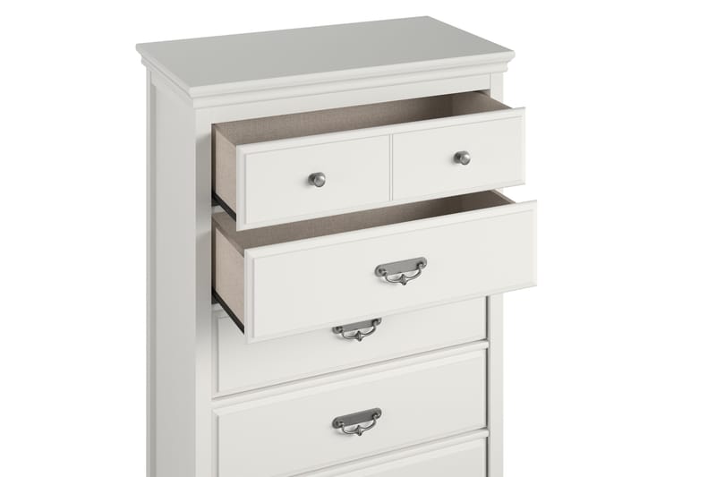 Byrå Bristol 88x49 cm 5 Lådor Vit - Dorel Home - Förvaring - Förvaringsmöbler - Byrå - Hallbyrå