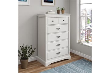 Byrå Bristol 88x49 cm 5 Lådor Vit - Dorel Home - Förvaring - Förvaringsmöbler - Byrå - Hallbyrå