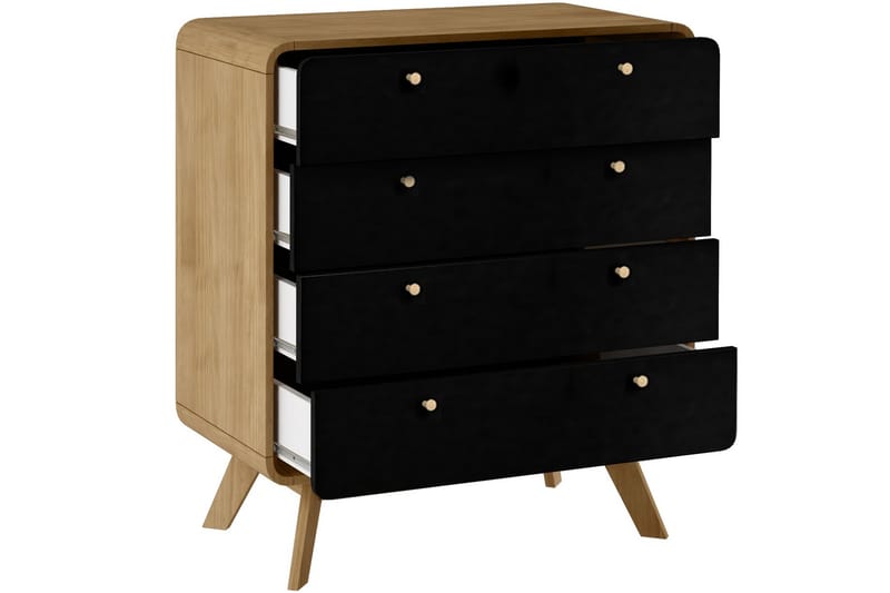 Byrå Caitlyn 80x39 cm - Natur/Svart - Förvaring - Förvaringsmöbler - Byrå