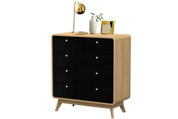 Byrå Caitlyn 80x39 cm - Natur/Svart - Förvaring - Förvaringsmöbler - Byrå