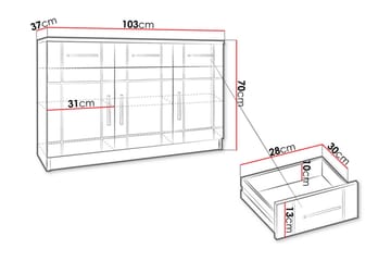 Byrå Carvin 37x104 cm - Natur - Förvaring - Förvaringsmöbler - Byrå