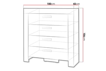 Byrå Cezar 100x42x106 cm - Beige/Grå - Förvaring - Förvaringsmöbler - Byrå