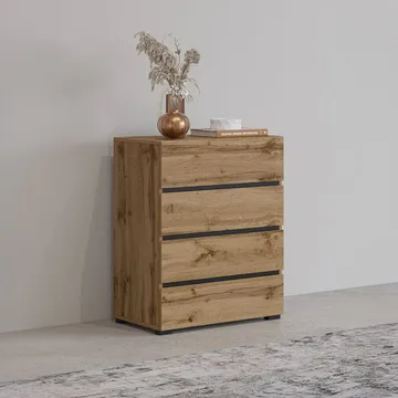 Byrå Cross med 4 lådor - Wotan Ek - Förvaring - Förvaringsmöbler - Byrå