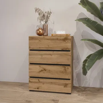 Byrå Cross med 4 lådor - Wotan Ek - Förvaring - Förvaringsmöbler - Byrå