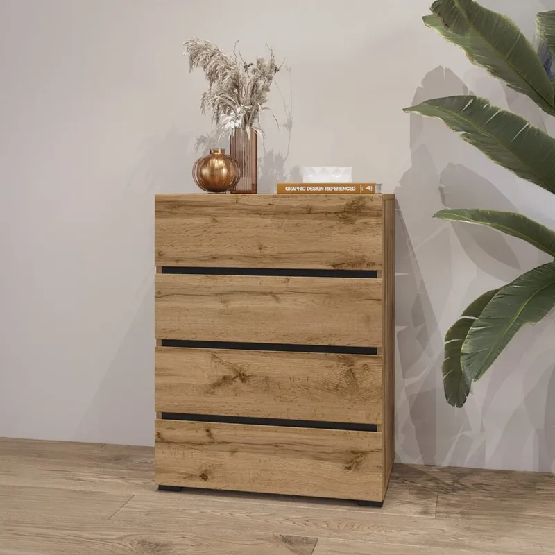 Byrå Cross med 4 lådor - Wotan Ek - Förvaring - Förvaringsmöbler - Byrå