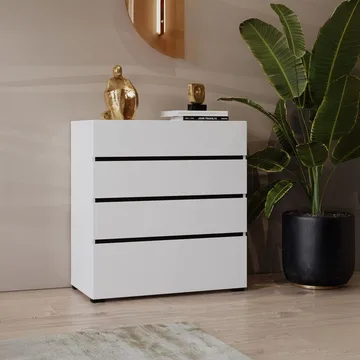 Byrå Cross S med 4 lådor - Vit - Förvaring - Förvaringsmöbler - Byrå