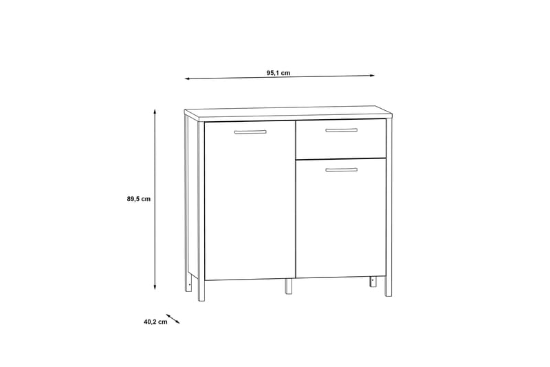 Byrå Dospat 40x95 cm - Brun/Svart - Byrå - Hallbyrå - Hallförvaring