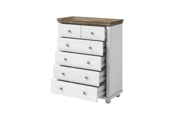Byrå Drumin 90x42x112,5 cm - Askgrå/Natur - Förvaring - Förvaringsmöbler - Byrå