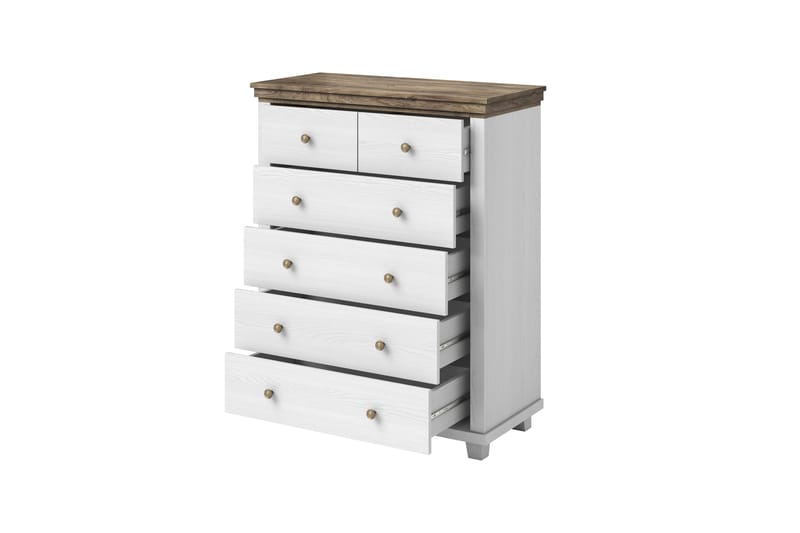 Byrå Drumin 90x42x112,5 cm - Askgrå/Natur - Förvaring - Förvaringsmöbler - Byrå