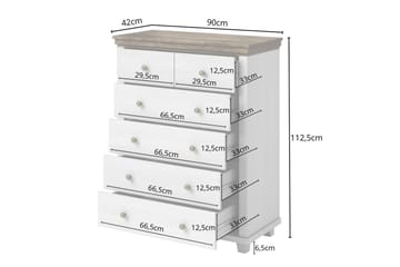 Byrå Drumin 90x42x112,5 cm - Askgrå/Natur - Förvaring - Förvaringsmöbler - Byrå