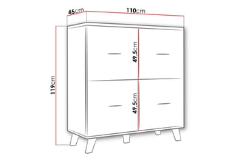 Byrå Dudley 45x110 cm - Natur/Svart - Förvaring - Förvaringsmöbler - Byrå