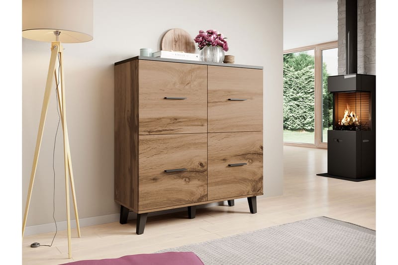 Byrå Dudley 45x110 cm - Natur/Svart - Förvaring - Förvaringsmöbler - Byrå