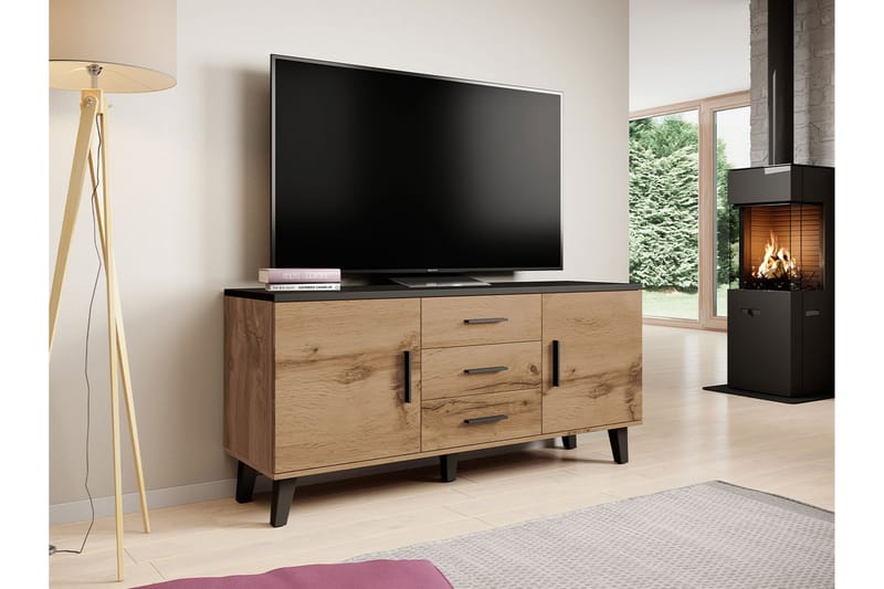 Byrå Dudley 45x150 cm - Natur/Svart - Förvaring - Förvaringsmöbler - Byrå