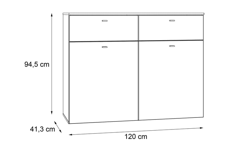 Byrå Dunnington 120 cm - Grå|Brun - Förvaring - Förvaringsmöbler - Byrå