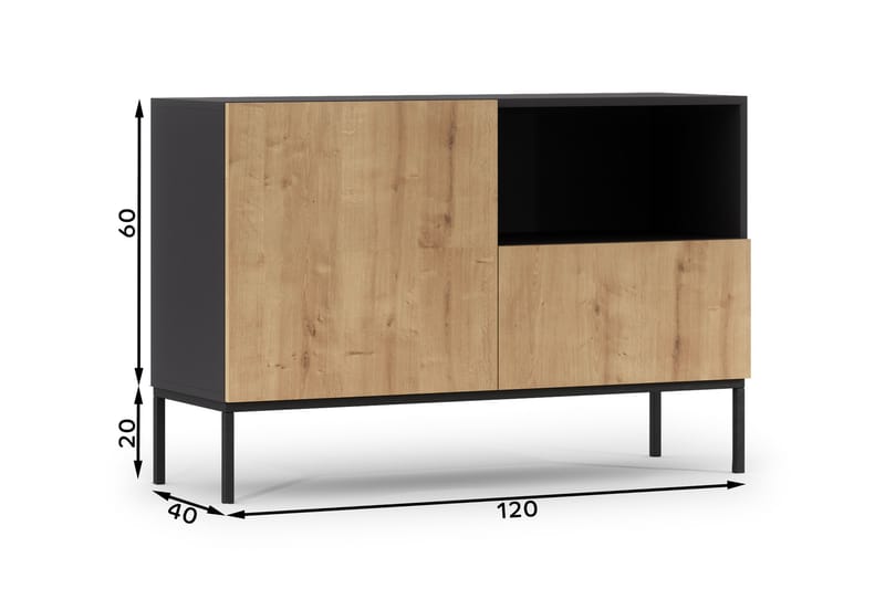 Byrå Emika 120 cm - Ek - Förvaring - Förvaringsmöbler - Byrå