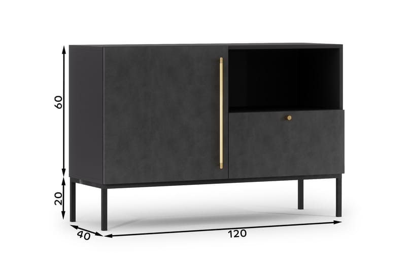 Byrå Emika 120 cm - Svart - Förvaring - Förvaringsmöbler - Byrå