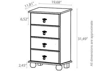 Byrå Fania 50x80 cm - Vit - Förvaring - Förvaringsmöbler - Byrå