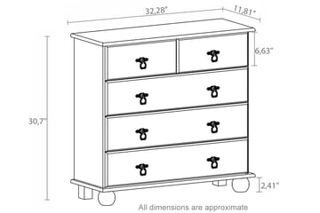 Byrå Fania 82 cm - Vit - Förvaring - Förvaringsmöbler - Byrå
