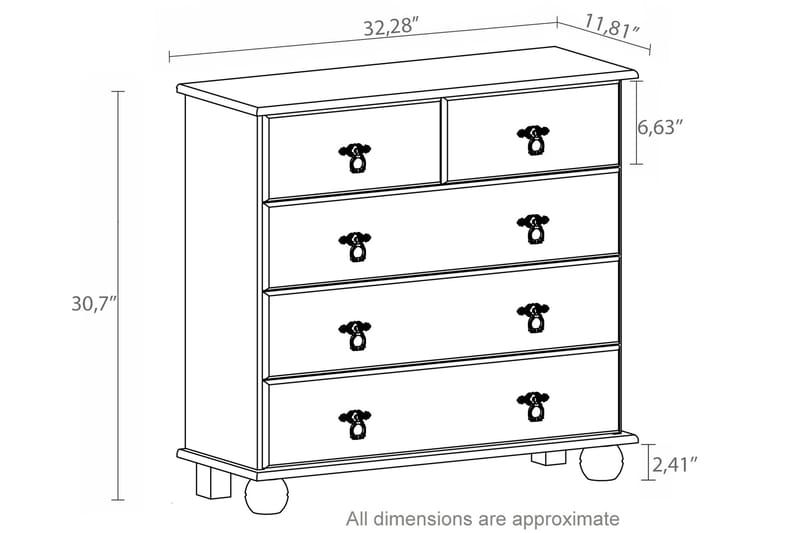 Byrå Fania 82 cm - Vit - Förvaring - Förvaringsmöbler - Byrå