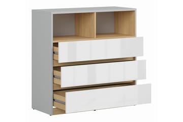 Byrå Hagelsrum 90 cm - Vit|Trä|natur|Grå - Förvaring - Förvaringsmöbler - Byrå