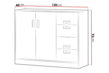 Byrå Hermanboda 120x40x93 cm - Beige/Vit - Förvaring - Förvaringsmöbler - Byrå