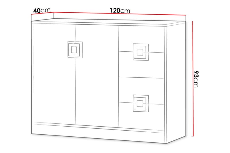 Byrå Hermanboda 120x40x93 cm - Beige/Vit - Förvaring - Förvaringsmöbler - Byrå