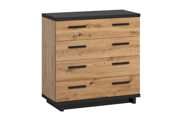 Byrå Ines 40x90 cm - Ek/Svart - Förvaring - Förvaringsmöbler - Byrå