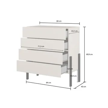 Byrå Jukon S med 4 Lådor - Förvaring - Förvaringsmöbler - Byrå