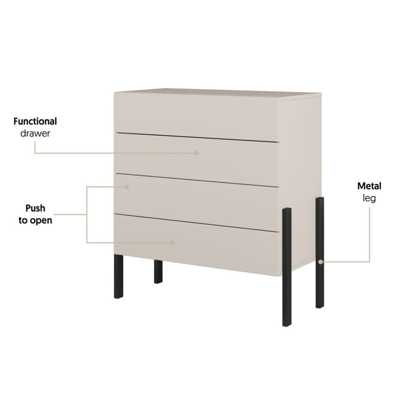 Byrå Jukon S med 4 Lådor - Förvaring - Förvaringsmöbler - Byrå