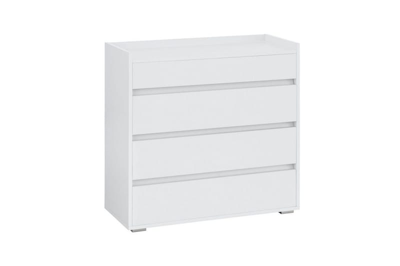 Byrå Kosmo Vit, 4 lådor, Vit, 4 lådor