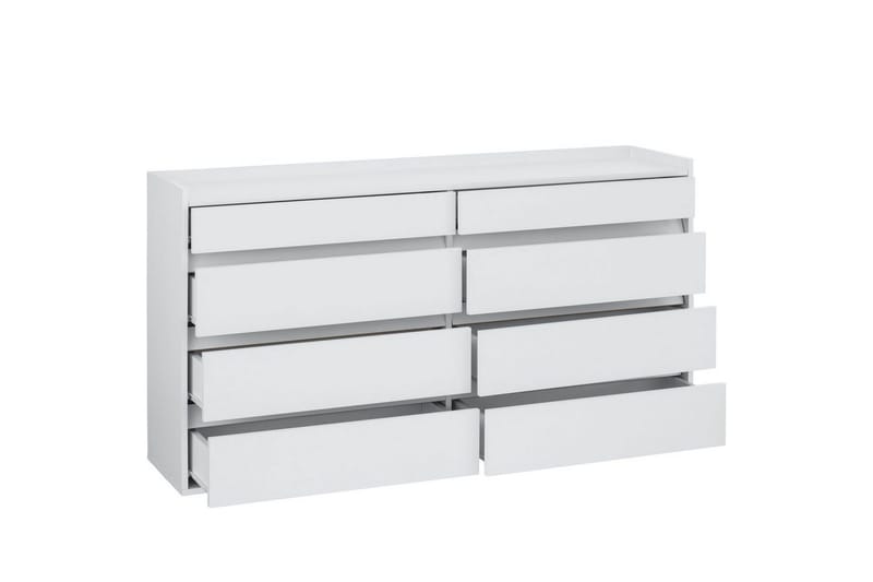 Byrå Kosmo Vit, 8 lådor - Vit, 8 lådor - Förvaring - Förvaringsmöbler - Byrå