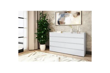 Byrå Kosmo Vit, 8 lådor - Vit, 8 lådor - Förvaring - Förvaringsmöbler - Byrå