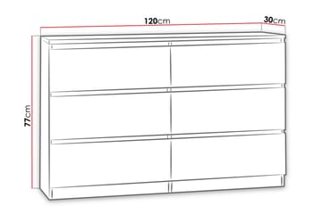 Byrå Malwa 120x30x77 cm - Vit - Förvaring - Förvaringsmöbler - Byrå