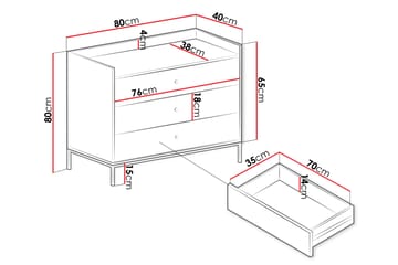 Byrå Mariestad 80 cm - Svart - Förvaring - Förvaringsmöbler - Byrå