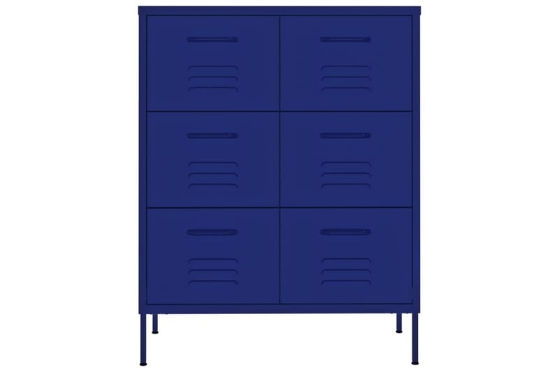 Byrå marinblå 80x35x101,5 cm stål - Blå - Byrå - Hallbyrå - Hallförvaring