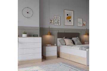 Byrå Matul Ek / Vit - Mediumfärgat trä/Vit - Förvaring - Förvaringsmöbler - Byrå