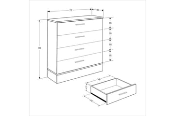 Byrå Matul Ek / Vit - Mediumfärgat trä/Vit - Förvaring - Förvaringsmöbler - Byrå